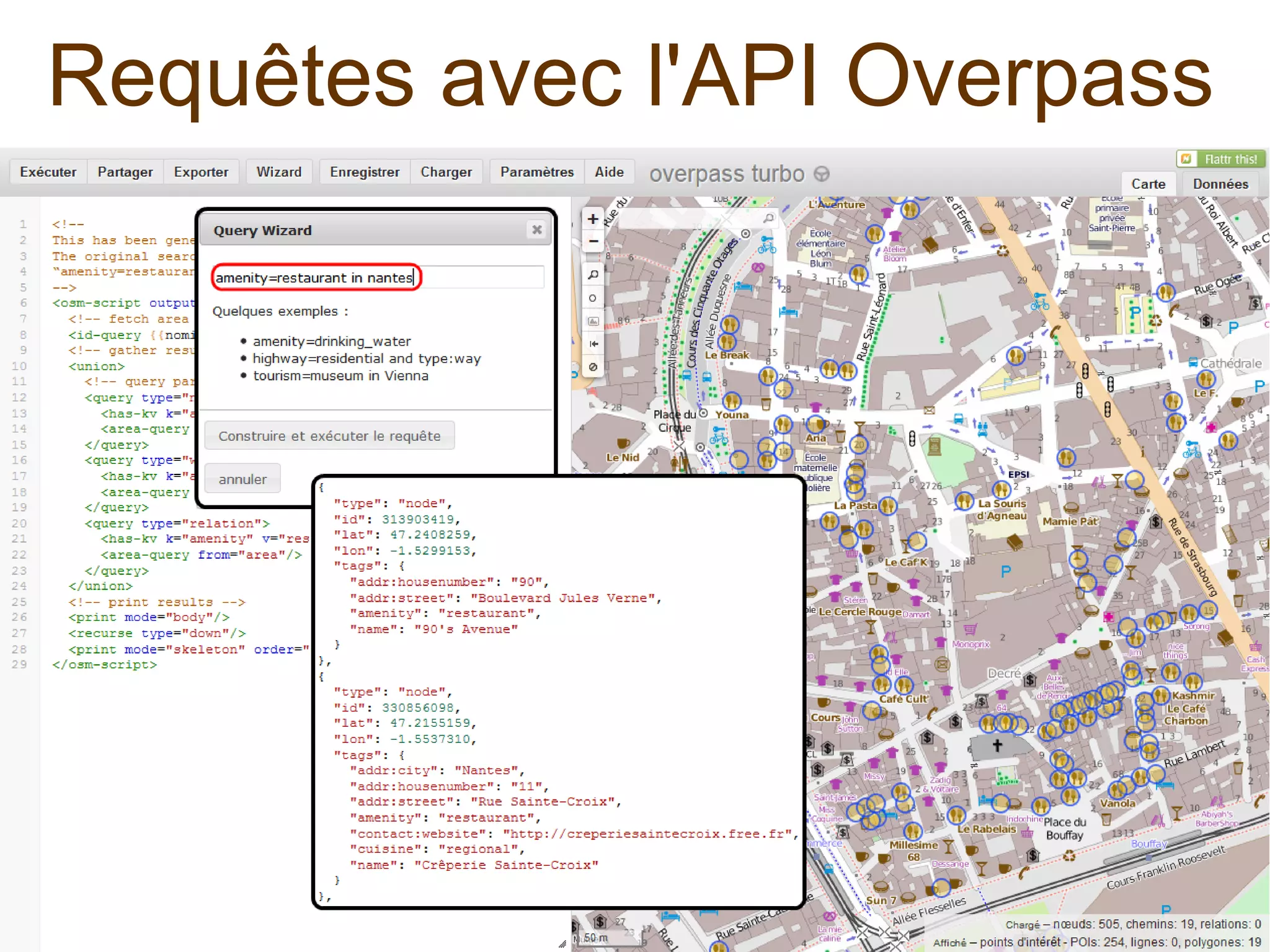 Requêtes avec l'API Overpass
 