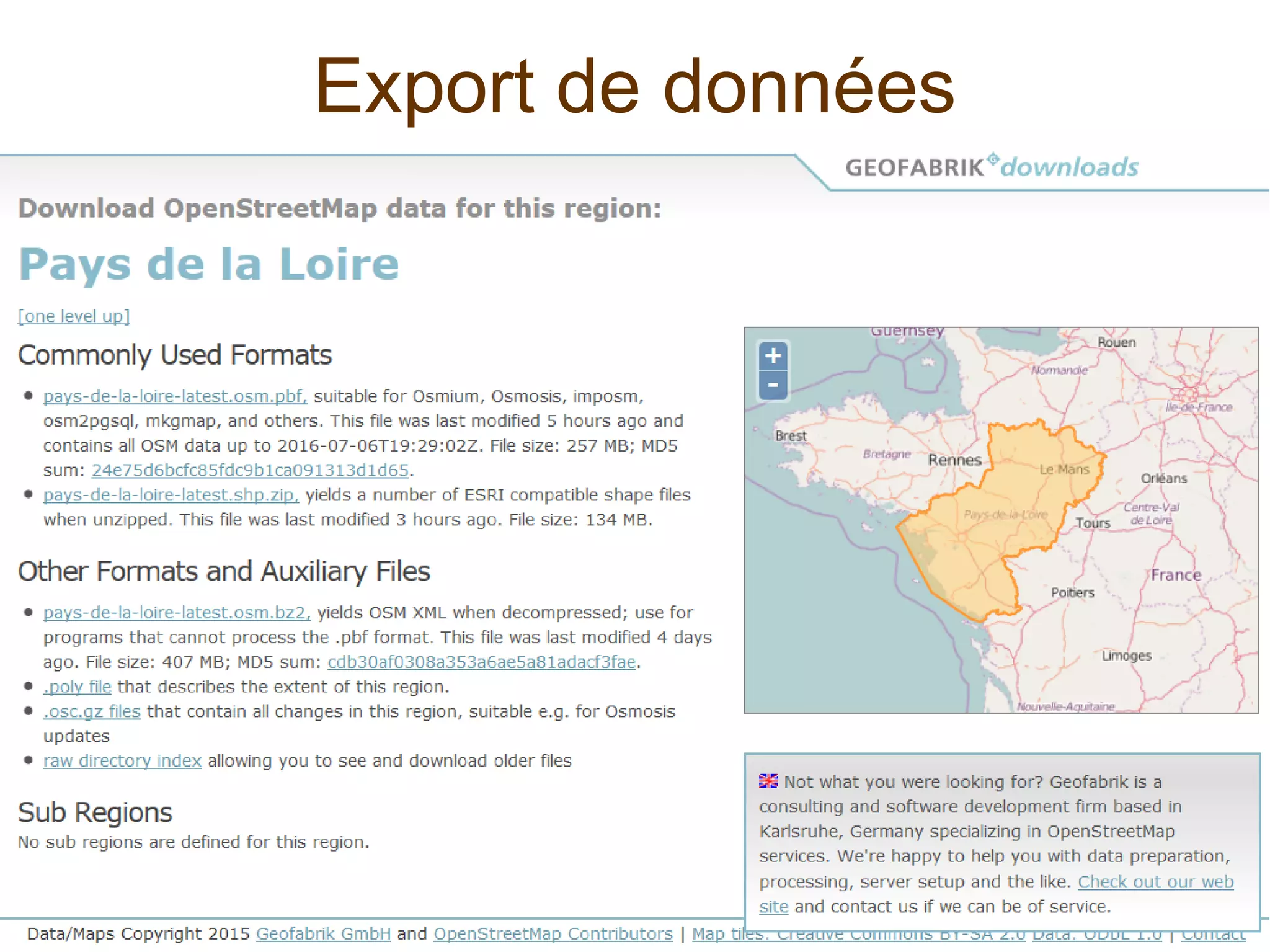 Export de données
 