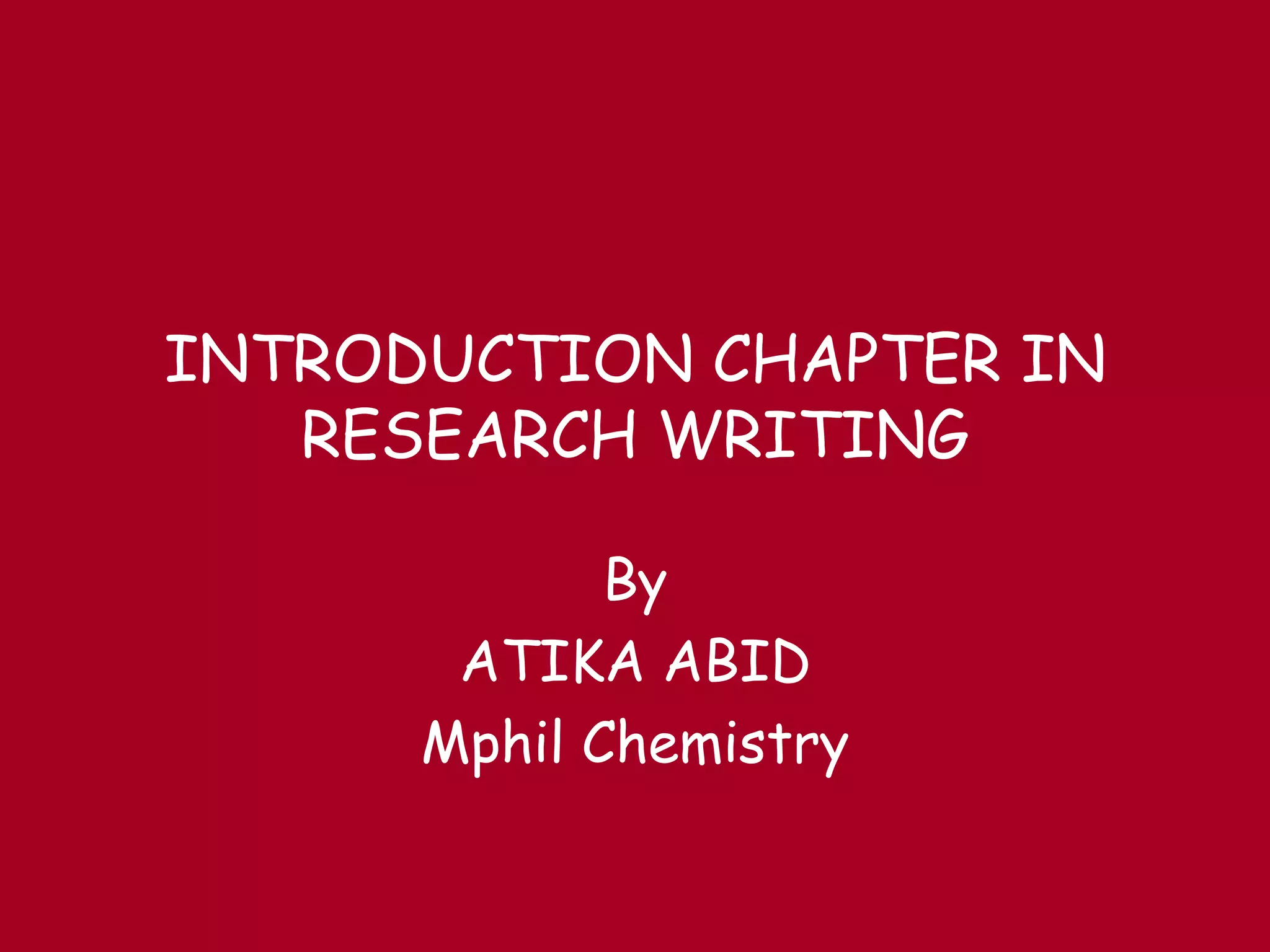 Introduction part of research