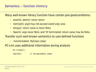 An Introduction to PC-Lint | ODP