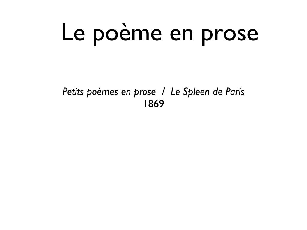 Poesie  Introduction Poèmes En Prose
