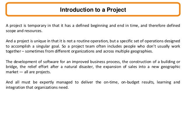 Introduction project management software