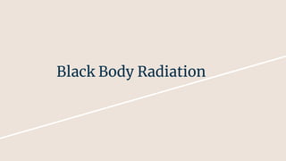 Black Body Radiation
 
