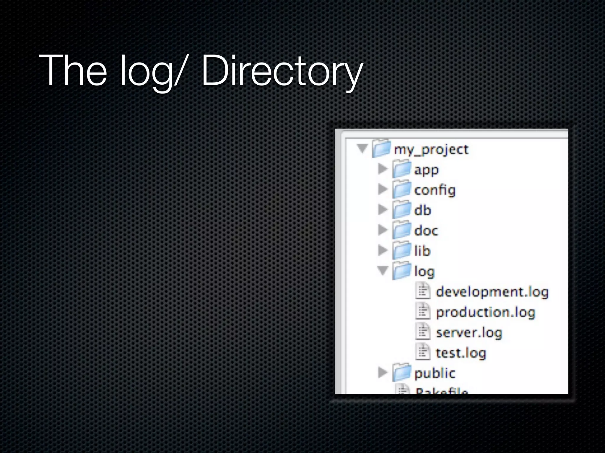 The log/ Directory
 