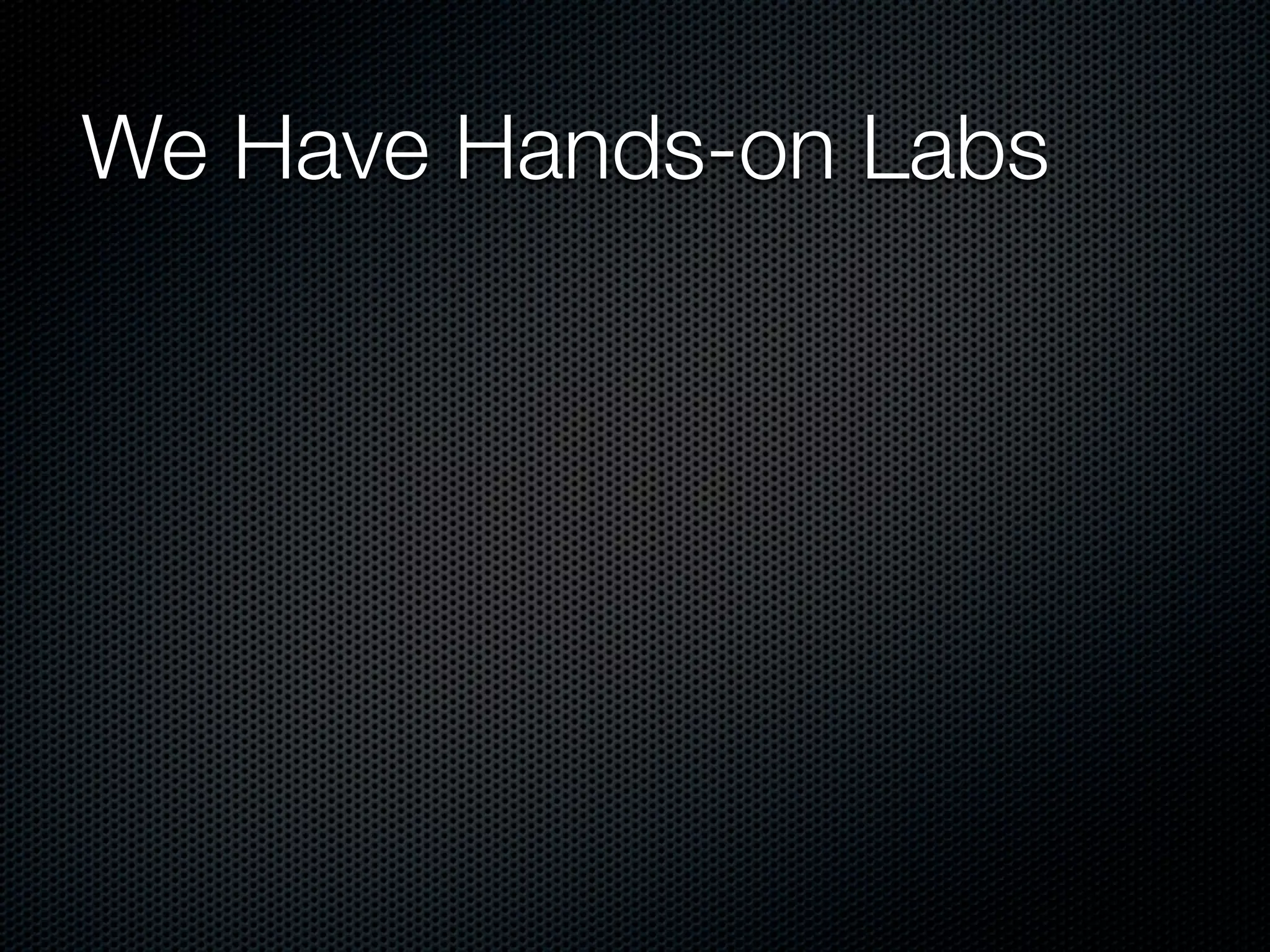 We Have Hands-on Labs
 