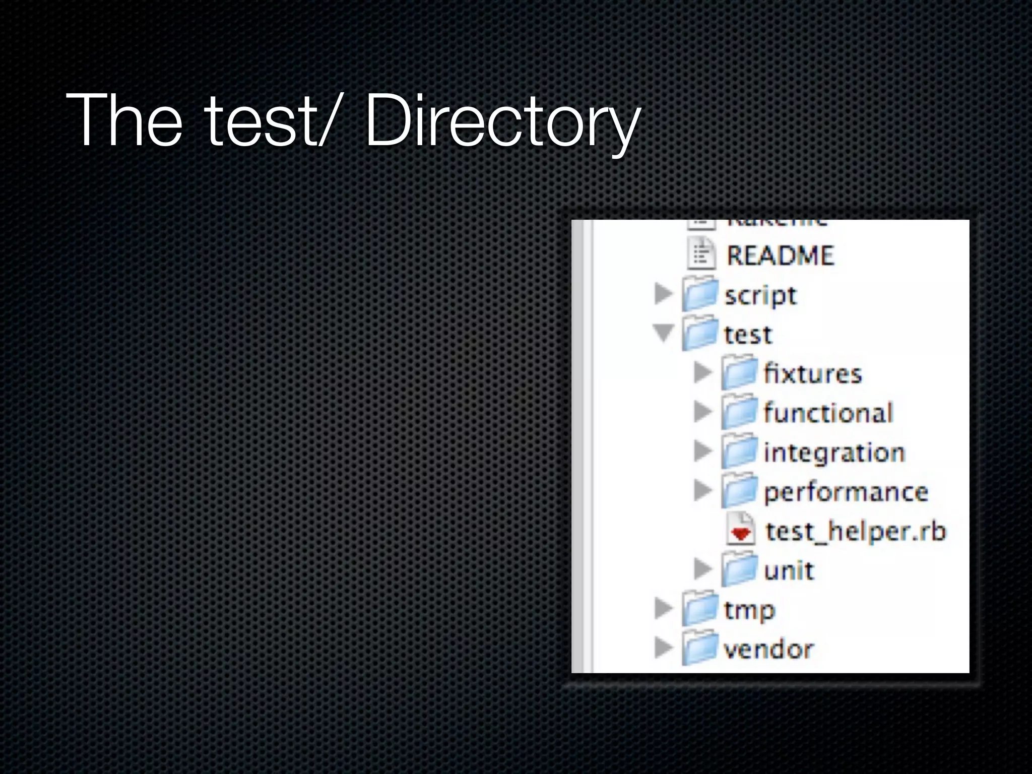 The test/ Directory
 