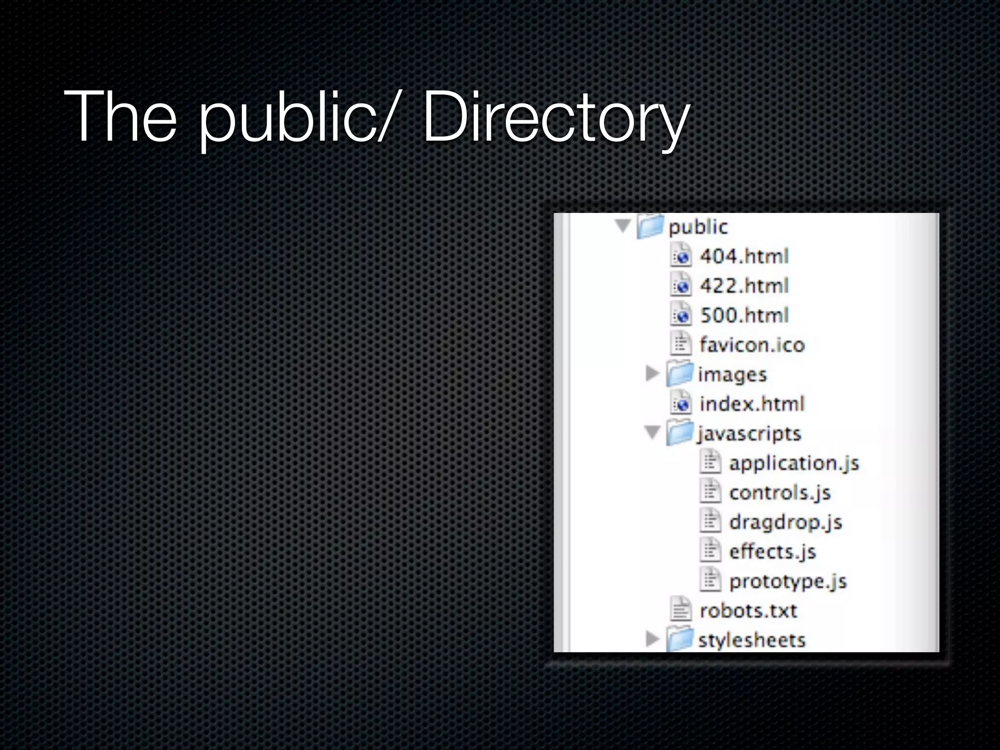 The public/ Directory
 