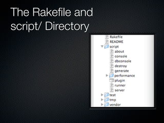 The Rakeﬁle and
script/ Directory
 