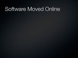 Software Moved Online
 