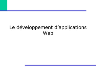 Le développement d’applications Web 