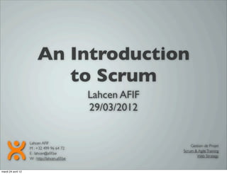 Introduction à SCRUM par Lahcen Afif