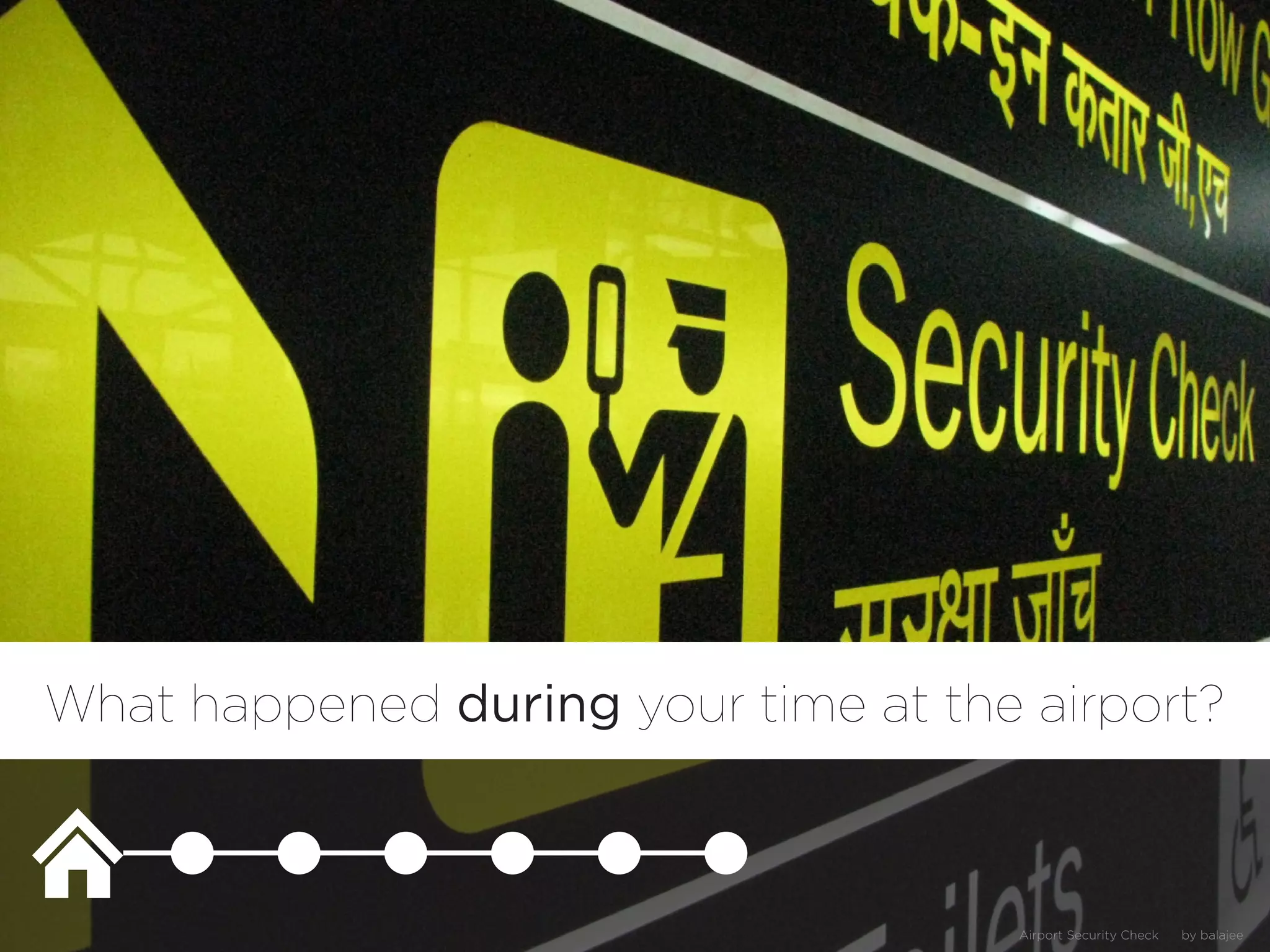 What happened during your time at the airport?



                                     Airport Security Check   by balajee
 