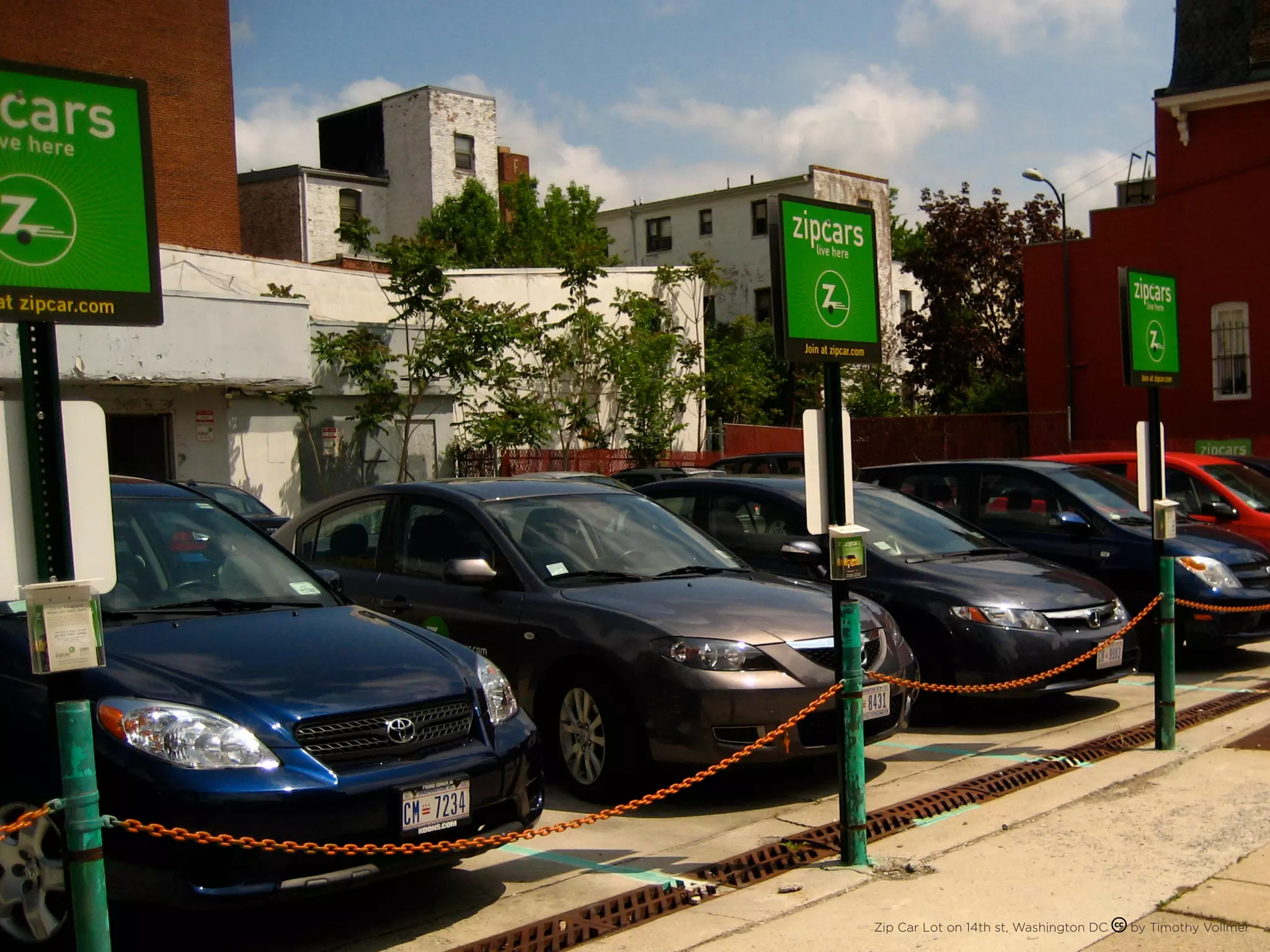 Zip Car Lot on 14th st, Washington DC   by Timothy Vollmer
 