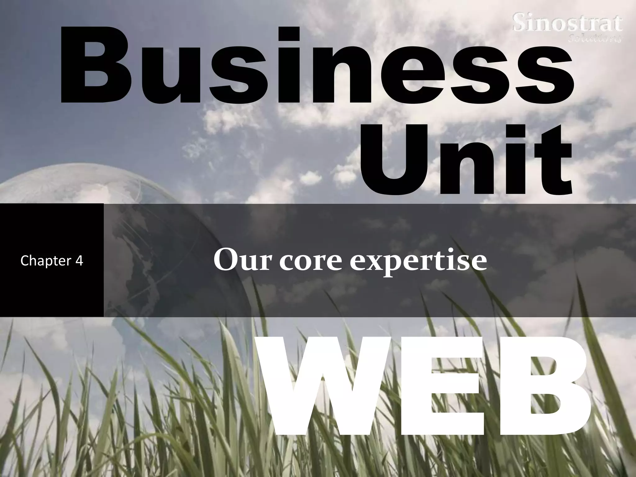 Business
                     Unit
Chapter 4   Our core expertise




              WEB
 
