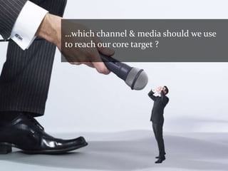 …which channel & media should we use
to reach our core target ?
 