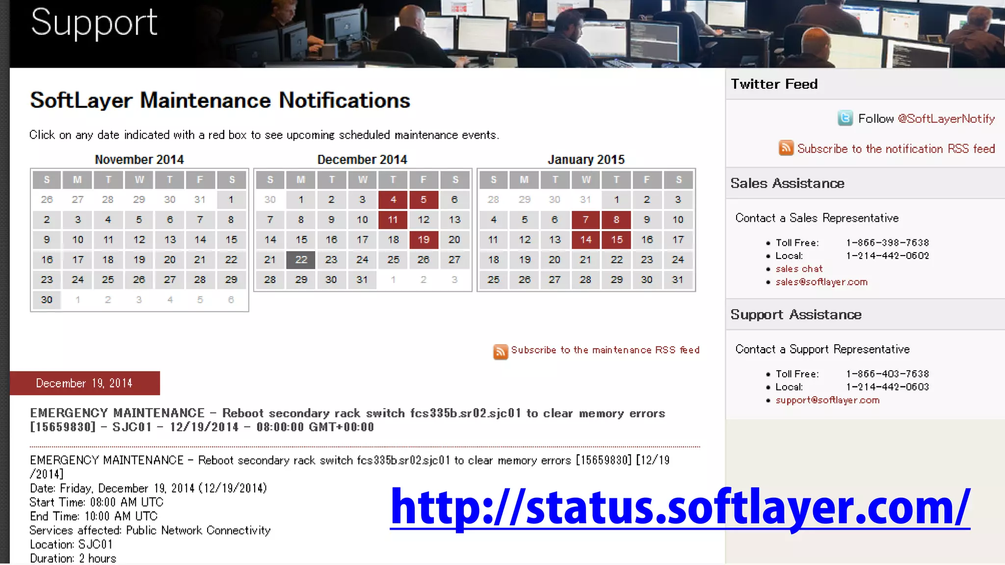 http://status.softlayer.com/
 