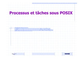 Processus et tâches sous POSIX
Page 7
 
