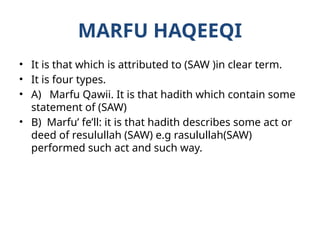Comprehensive Lecture on Sunnah and Hadith in Islam | PPTX