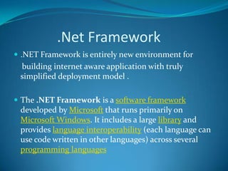 Introductionto .netframework by Priyanka Pinglikar | PPT