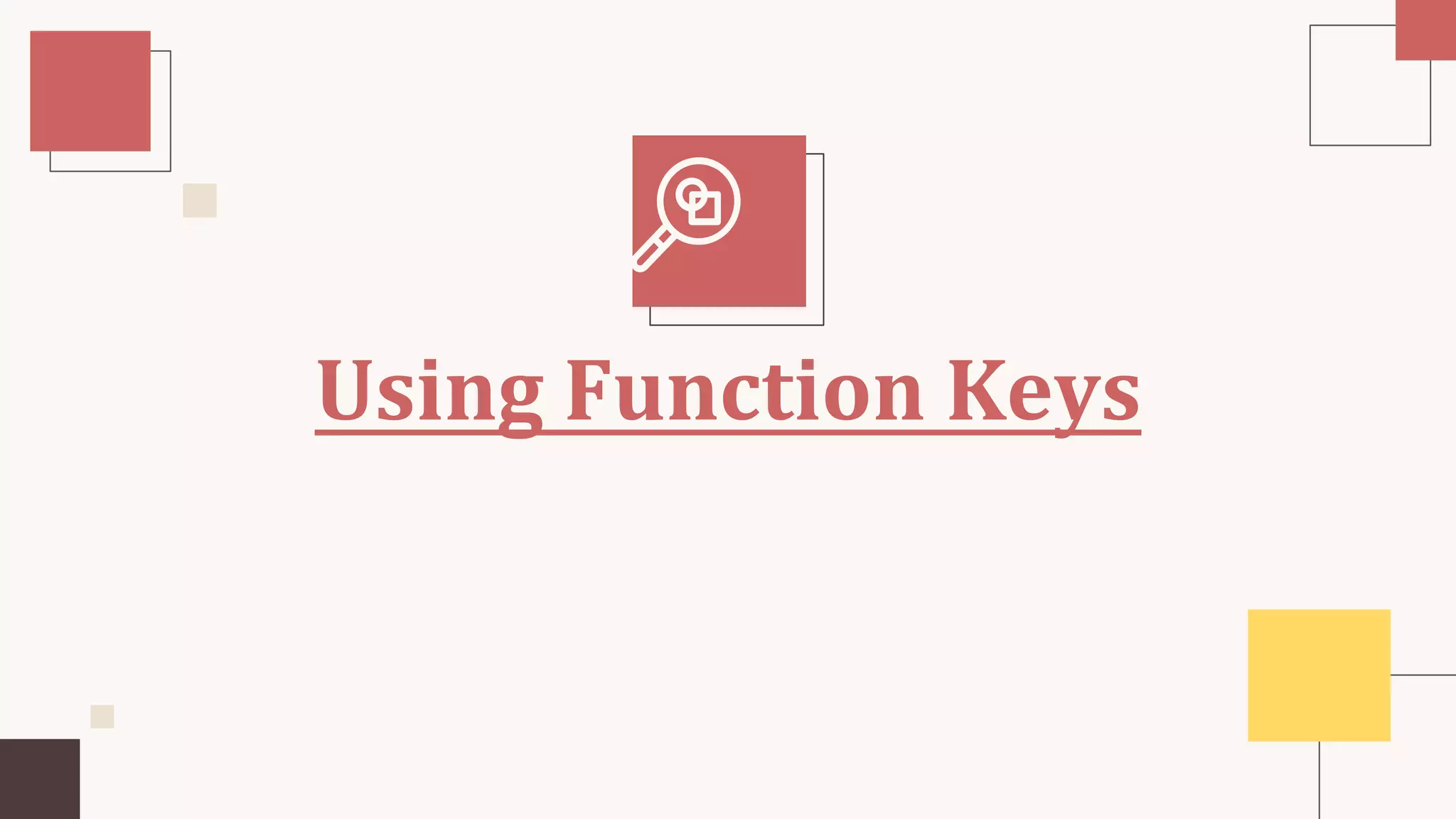 Using Function Keys
 