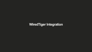 WiredTiger Integration
 