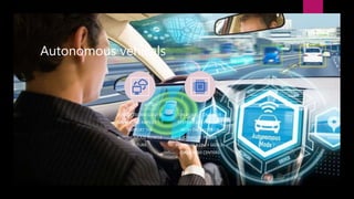 Autonomous vehicals
VEHICLE TECHNOLOGY IS
ADVANCING RAPIDLY TO
SUPPORT THE
AUTONOMOUS VEHICLE
FUTURE.
ON BOARD COMPUTER
SY...