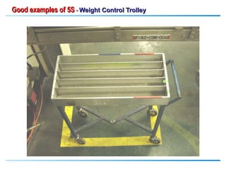TPM Facilitator’s Course – Rahim Yar Khan, PakistanTPM Facilitator’s Course – Rahim Yar Khan, Pakistan
Good examples of 5SGood examples of 5S -- Weight Control TrolleyWeight Control Trolley
 