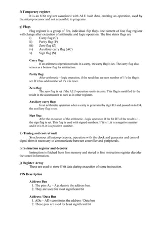 Introduction to 8085 & it's description(includes basic lab experiments ...