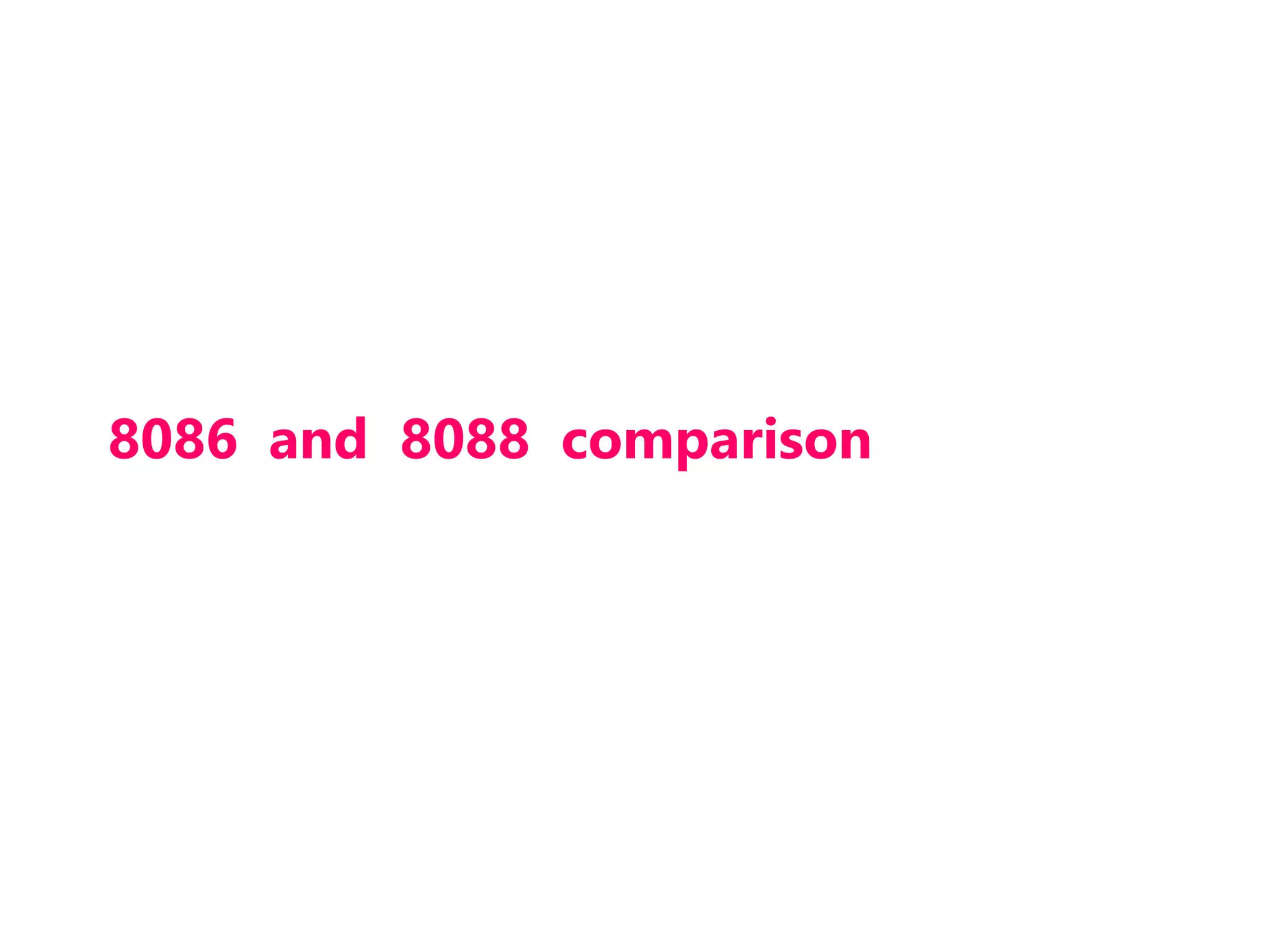 8086 and 8088 comparison
 