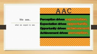 We see…
what we expect to see.
 