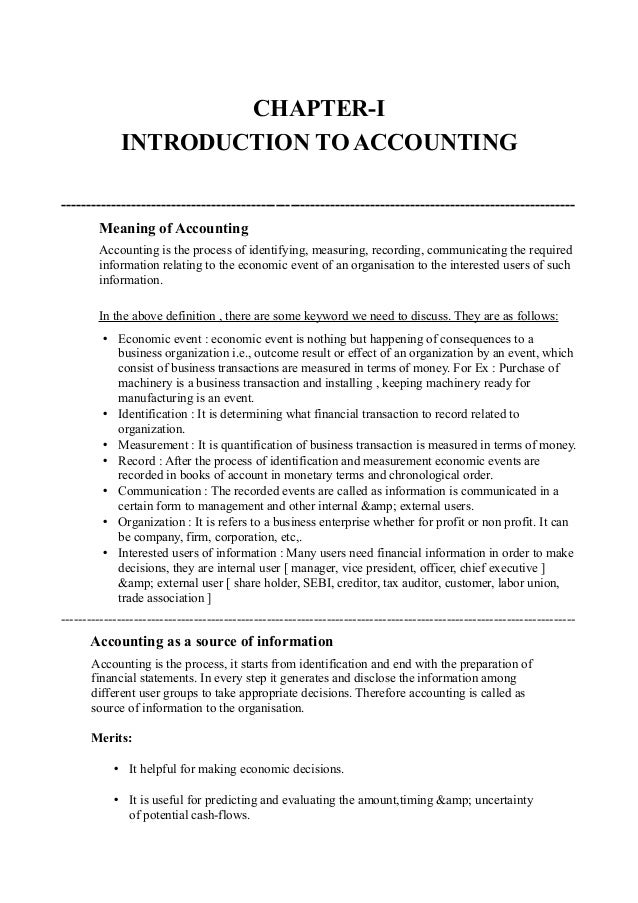 introduction accounting assignment