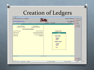 Creation of Ledgers




                      17
 