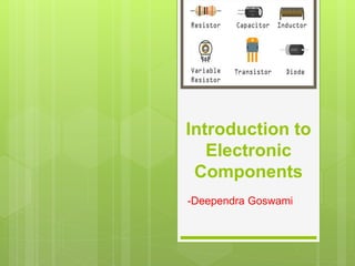 Introduction to
Electronic
Components
-Deependra Goswami
 