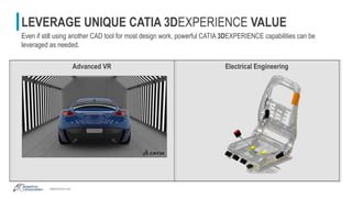 adaptivecorp.com
Advanced VR Electrical Engineering
LEVERAGE UNIQUE CATIA 3DEXPERIENCE VALUE
Even if still using another C...