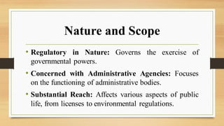 Introduction objective nature and scope to Administrative Law | PDF