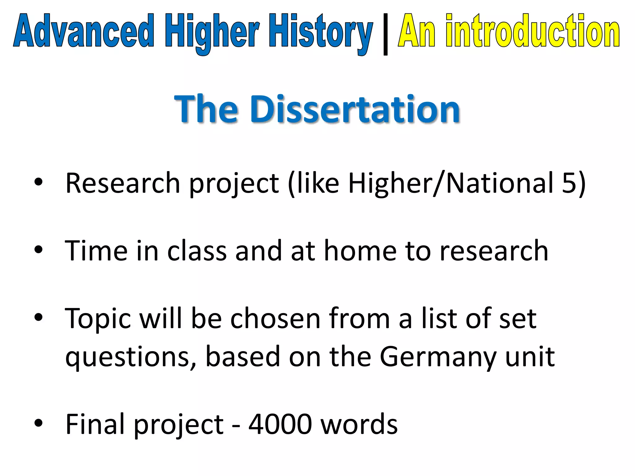 Introduction to advanced higher history | PPTX