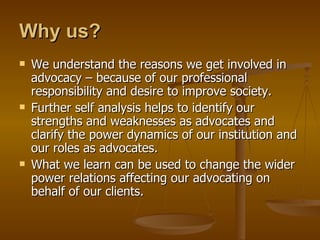 Introduction to advocating for the rights of mental health clients ...
