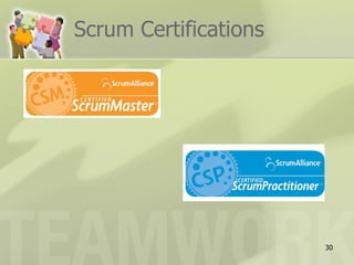 Scrum Certifications




                       30
 