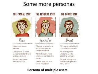 Some more personas
Persona of multiple users
 
