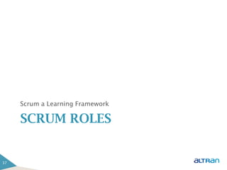 Scrum a Learning Framework

     SCRUM ROLES


37
 