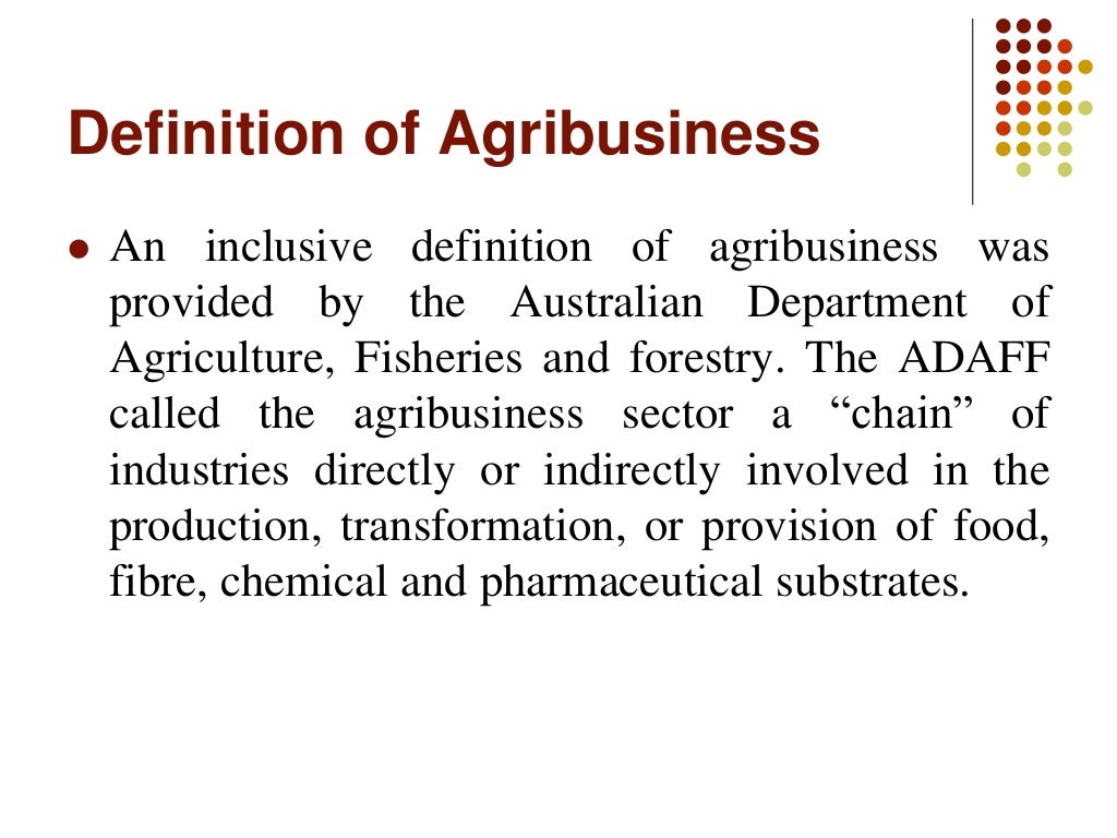 Introduction to agribusiness marketing