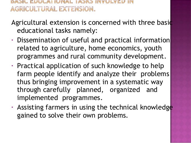 agricultural extension essay