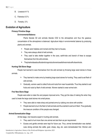 Introduction to Agriculture_History of the World and PhilippineS ...