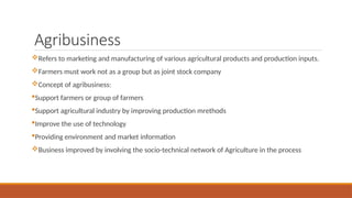 Introduction to AGRI Entrepreneurship Agribusiness Management | PPTX