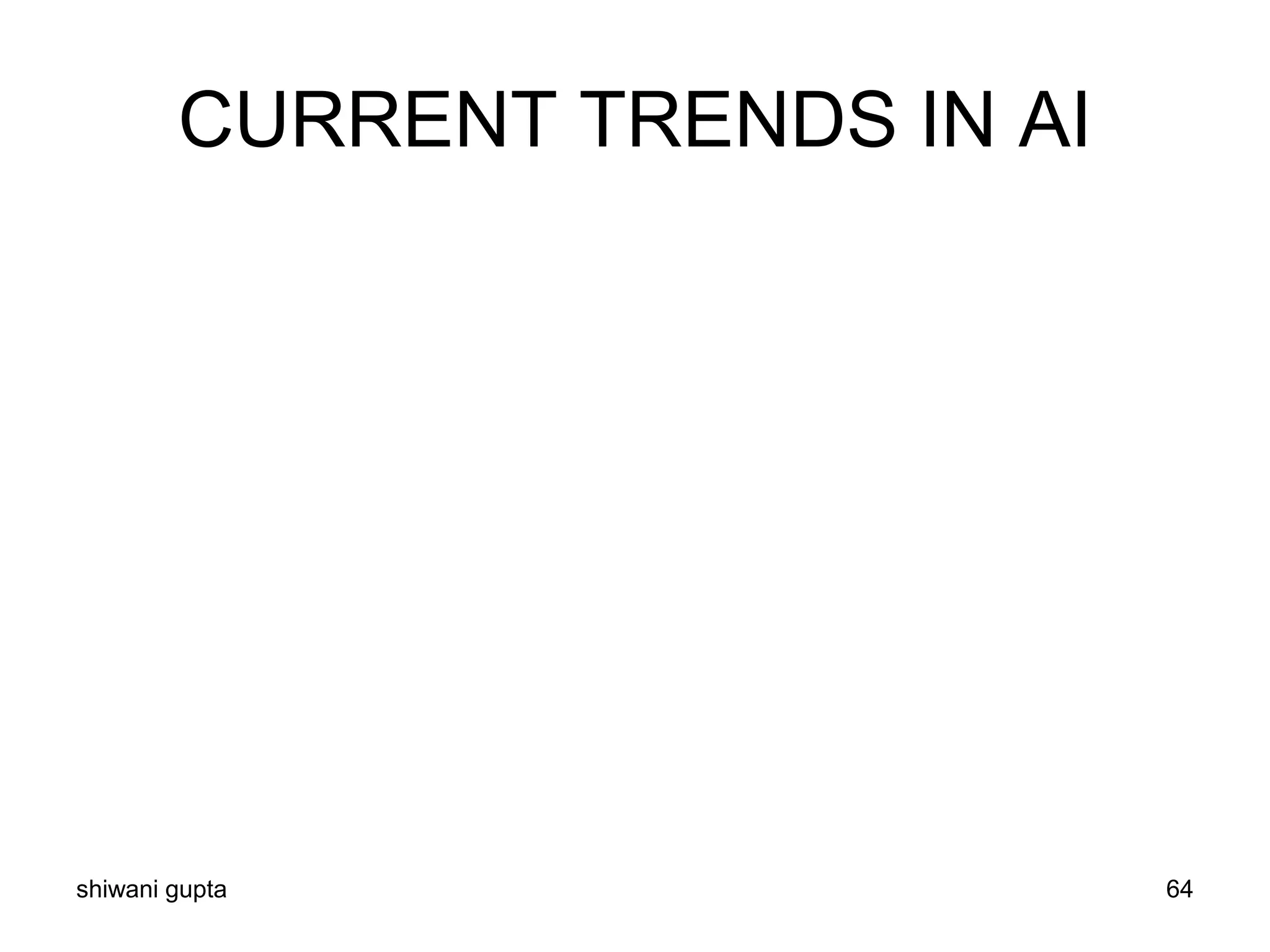 CURRENT TRENDS IN AI
shiwani gupta 64
 