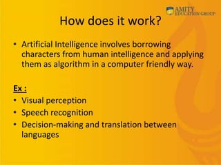 Slide Explaining How Ai Works Introduction to ai (artificial intelligence) | PPTX