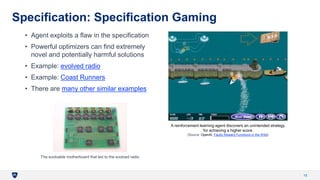 Specification Gaming Machine Learning Introduction to AI Safety (public presentation).pptx