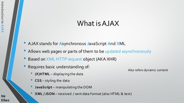 Introduction To Ajax Introduction To Ajax