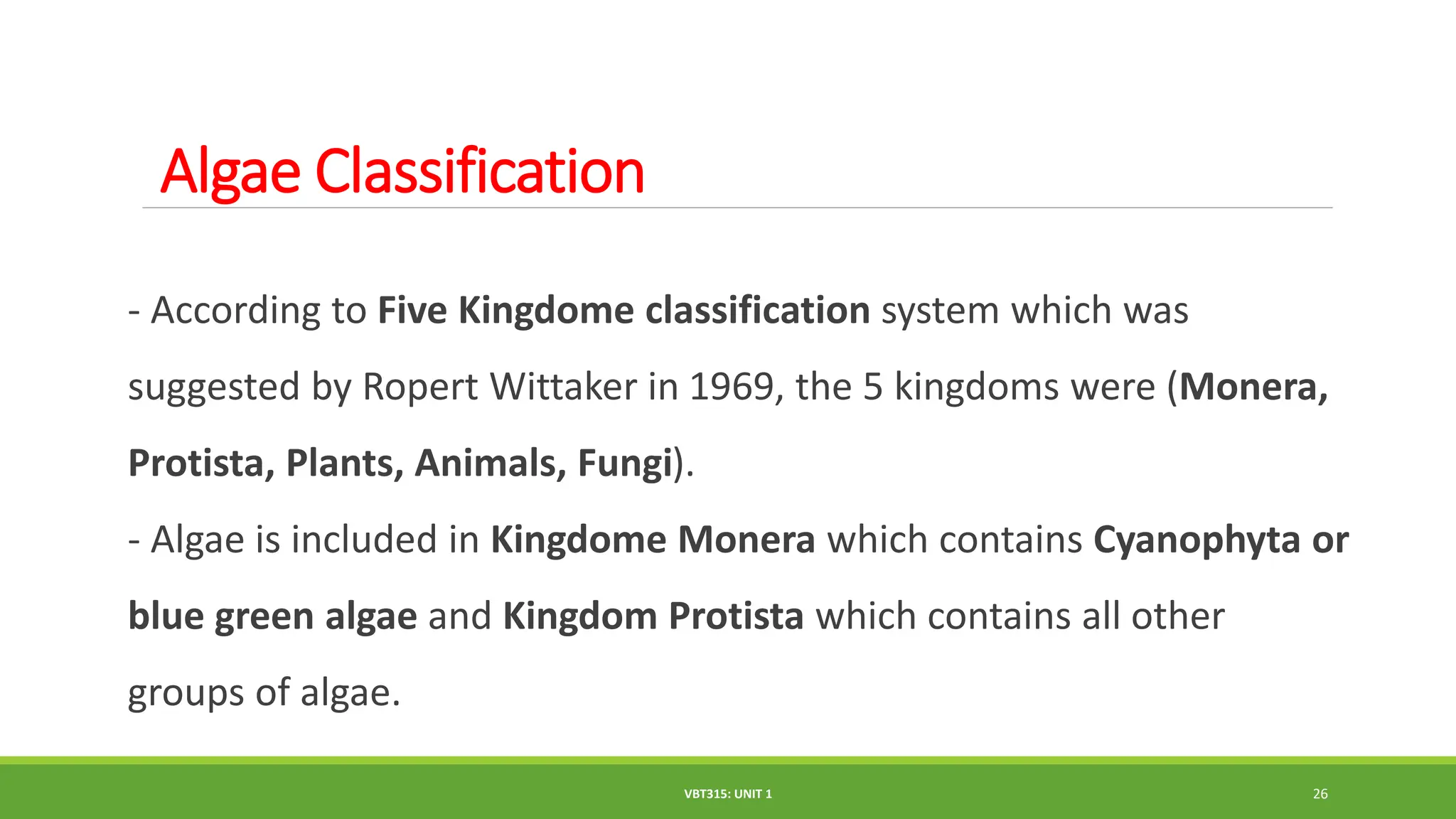 Introduction to Algae and its classification | PPT | Biological ...