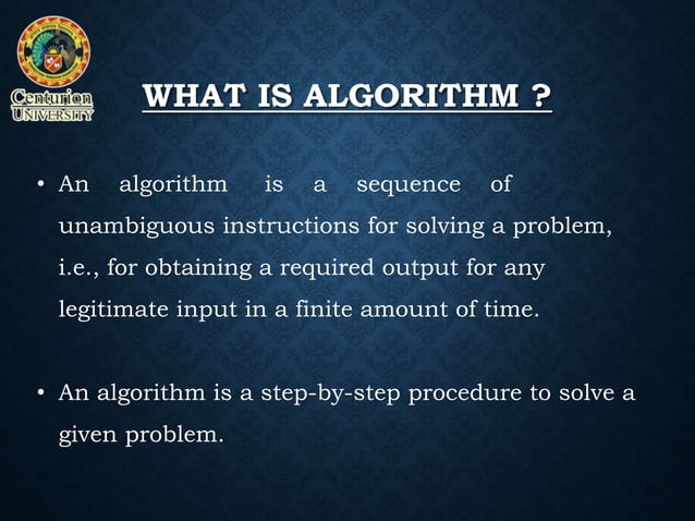 INTRODUCTION TO ALGORITHM in MATHEMATICAL PROBLEM SOLVING | PPT